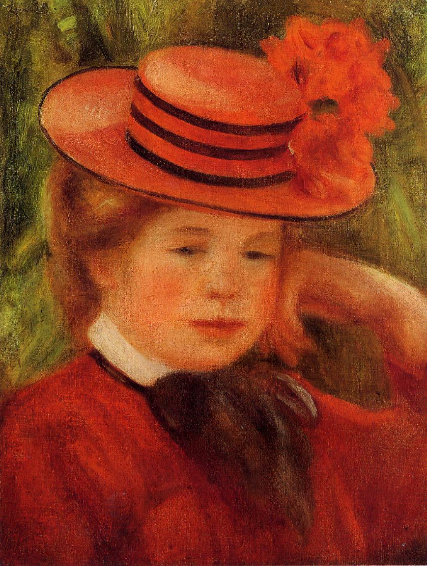 Young girl in a red hat 1899